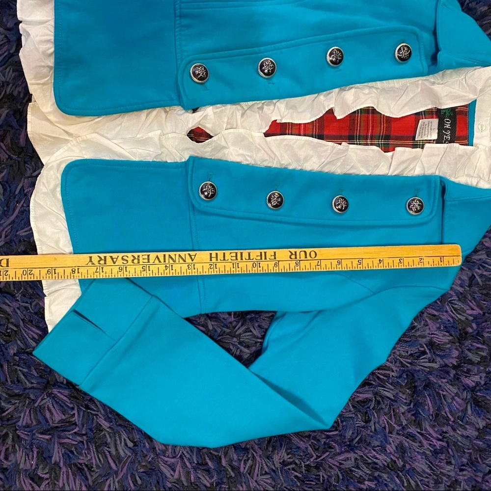Turquoise Blazer with removable Ruffle - Picture 8 of 13